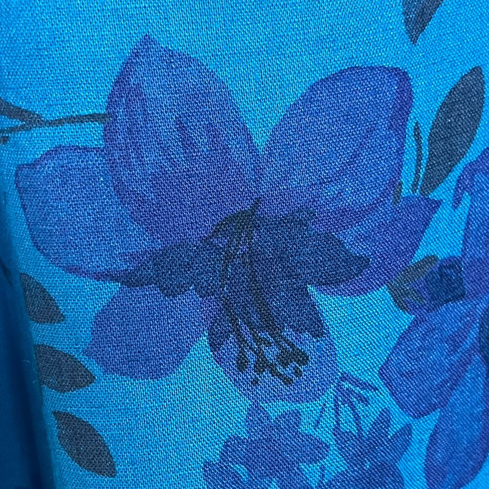 Laura Ashley Women's Size 8 Maxi Dress Linen Blend Sleeveless Blue Floral - Picture 7 of 10